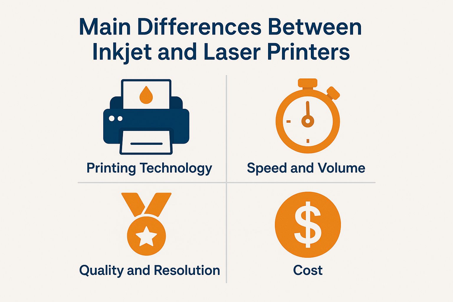 What are the Main Differences Between Inkjet and Laser Printers? What are the Main Differences Between Inkjet and Laser Printers?